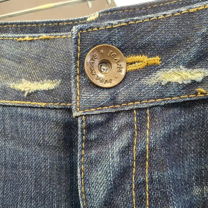 [BUNJANG] Suga Cats Gold Pearl Point Denim (29 inch/Bootcut) / [Y2K/희귀] 슈가캣츠 금색 펄 포인트 데님 (29인치/부츠컷)