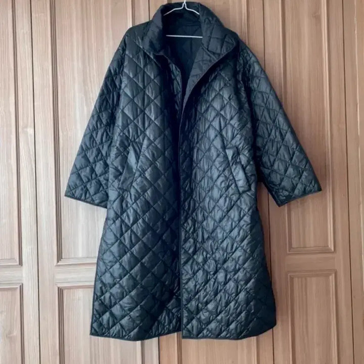 [BUNJANG] Mombbe Black Long Padded Coat / MOMBBE 몸빼 퀄팅 블랙 얇은 롱 점퍼코트 여자 mombbe