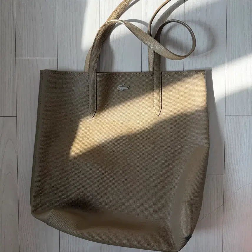 [BUNJANG] Lacoste Beige Shopper Tote Bag / 라코스테 베이지 쇼퍼백 토트백