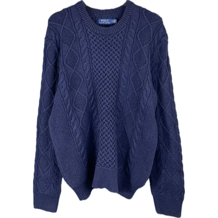 [BUNJANG] Polo Ralph Lauren Cable Knit Cotton Sweater / [L] 폴로 랄프로렌 꽈배기 코튼 니트