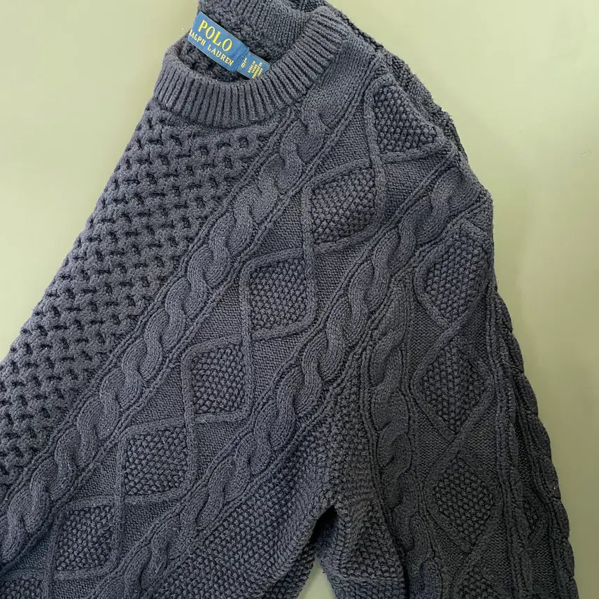 [BUNJANG] Polo Ralph Lauren Cable Knit Cotton Sweater / [L] 폴로 랄프로렌 꽈배기 코튼 니트