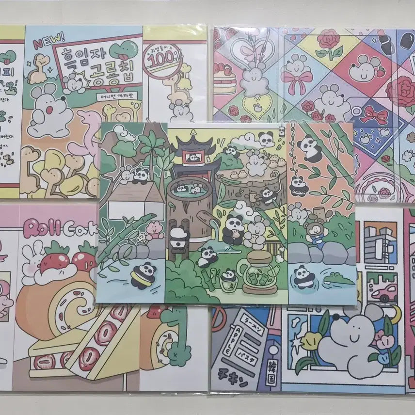 [BUNJANG] Wrapping Paper Mix 50pcs / 흑임자 랩핑지 믹스 50장