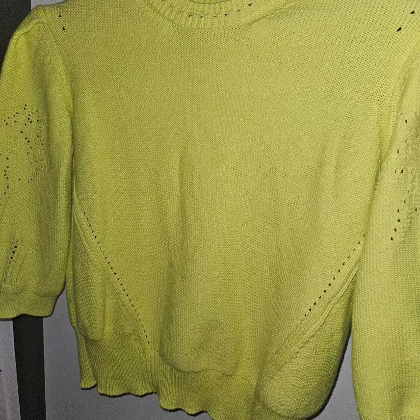 [BUNJANG] 7-Part Knit Lime Green / 한섬 타임 7부 니트 라임색