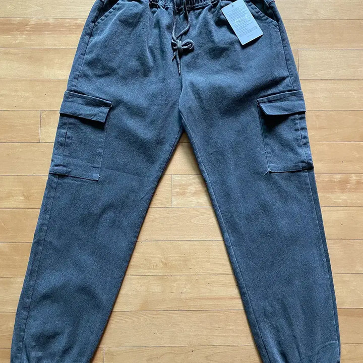 [BUNJANG] Unbranded Washed Cotton Strap Banding Jogger Pants / <봄신상품> 봄가을용 워싱면 스트랩밴딩 무지조거팬츠