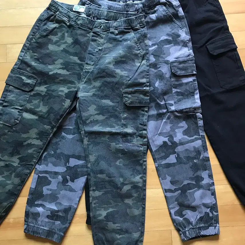 [BUNJANG] Spring/Autumn Washed Cotton Cargo Jogger Pants / <봄신상품> 봄가을용 워싱면 스트랩밴딩 카고조거팬츠