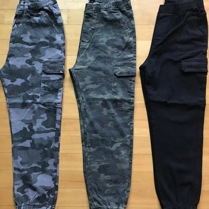 [BUNJANG] Spring/Autumn Washed Cotton Cargo Jogger Pants / <봄신상품> 봄가을용 워싱면 스트랩밴딩 카고조거팬츠