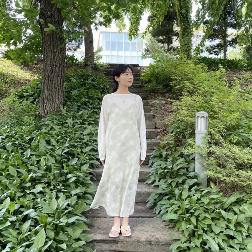 [BUNJANG] Floral Long Dress / 플라워 롱 원피스