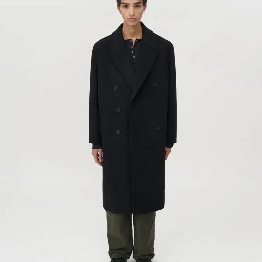[BUNJANG] In Silence Cashmere Double Long Coat Black S Size / 인사일런스 캐시미어 더블 롱 코트 BLACK S사이즈