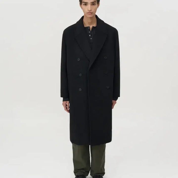 [BUNJANG] In Silence Cashmere Double Long Coat Black S Size / 인사일런스 캐시미어 더블 롱 코트 BLACK S사이즈