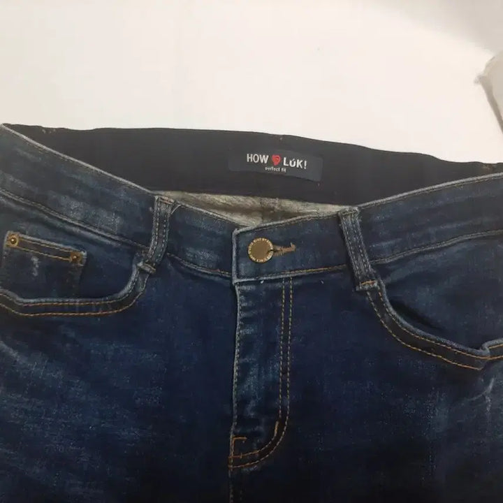 [BUNJANG] Denim Jeans with Damage Wash / 데미지 워싱 데님 스판 긴 청바지