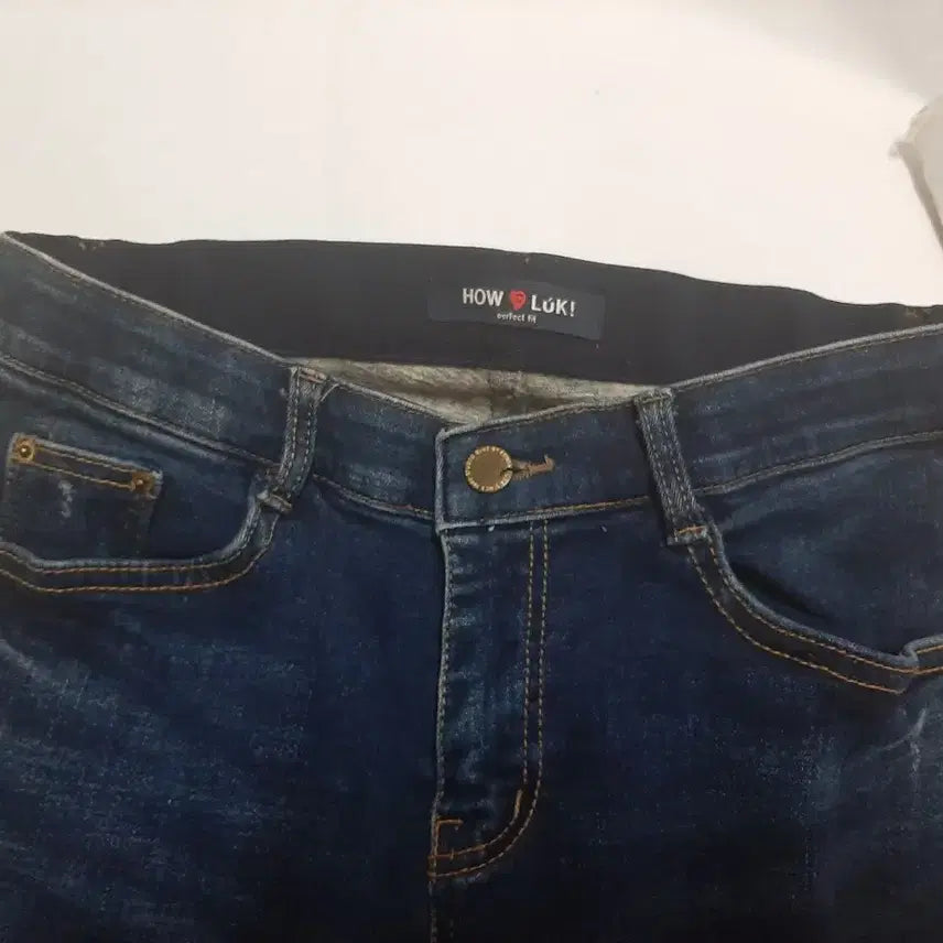 [BUNJANG] Denim Jeans with Damage Wash / 데미지 워싱 데님 스판 긴 청바지