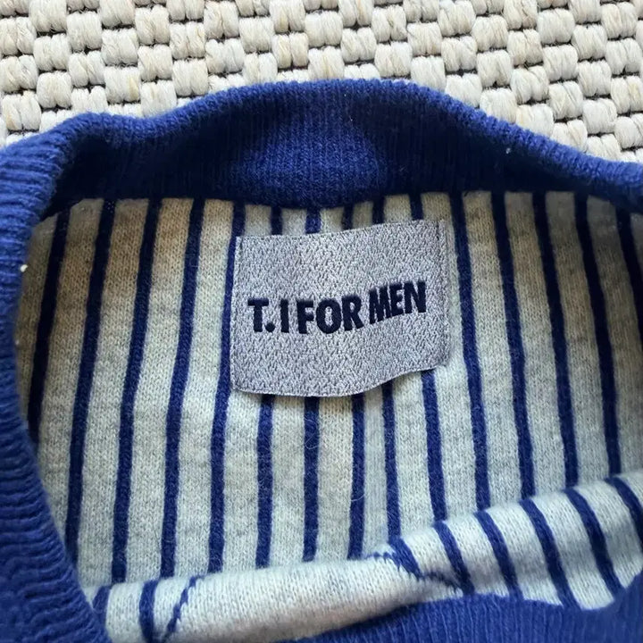 [BUNJANG] T.I FOR MEN Striped Patch Elbow Knit 100 / 티아이 포멘 니트 100사이즈
