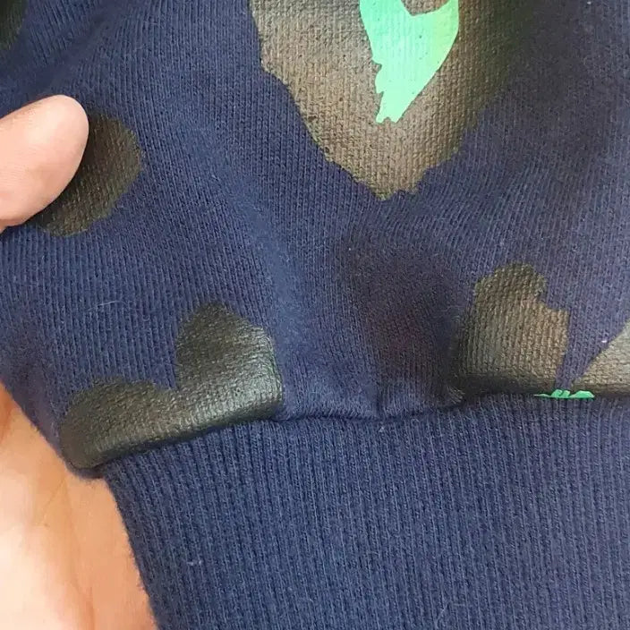 [BUNJANG] Lucky Chouette Sequin Heart Pattern Sweatshirt (Navy, Size 38) / 여성 럭키슈에뜨 스팽글하트패턴 맨투맨 38 네이비