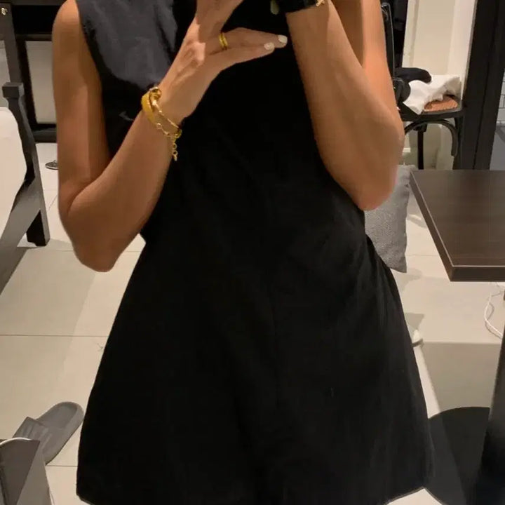 [BUNJANG] Black Mini Jumpsuit / 블랙 미니 점프수트