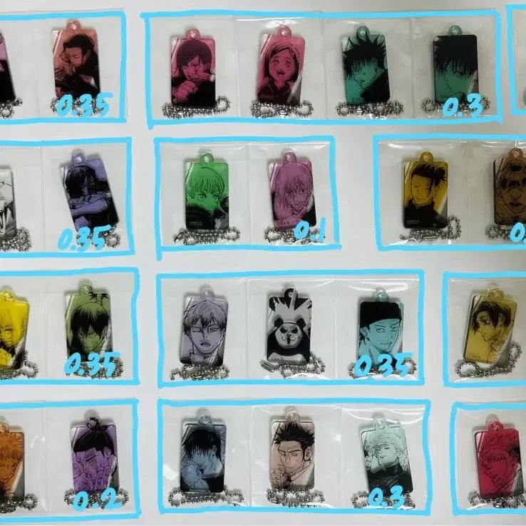 [BUNJANG] Jujutsu Kaisen Acrylic Charm Keyring Bundle / 주술회전 18권 특전 아크릴 챰 키링 고죠 게토 나오야 토우지 쵸소우