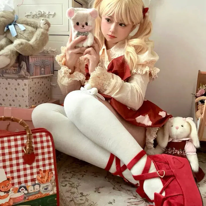 [SOLD OUT] 레드 로리타 드레스 중샵 풀세트 팝니다 코스프레 로리타