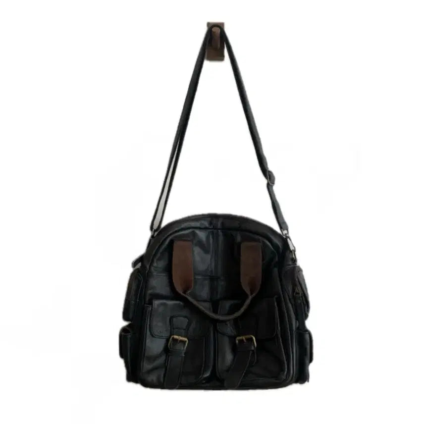 [BUNJANG] Vintage Real Leather Crossbody Bag / [빈티지] 가죽 리얼레더 가방 (크로스백 끈탈부착)