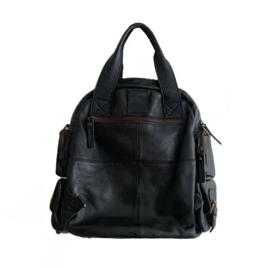 [BUNJANG] Vintage Real Leather Crossbody Bag / [빈티지] 가죽 리얼레더 가방 (크로스백 끈탈부착)