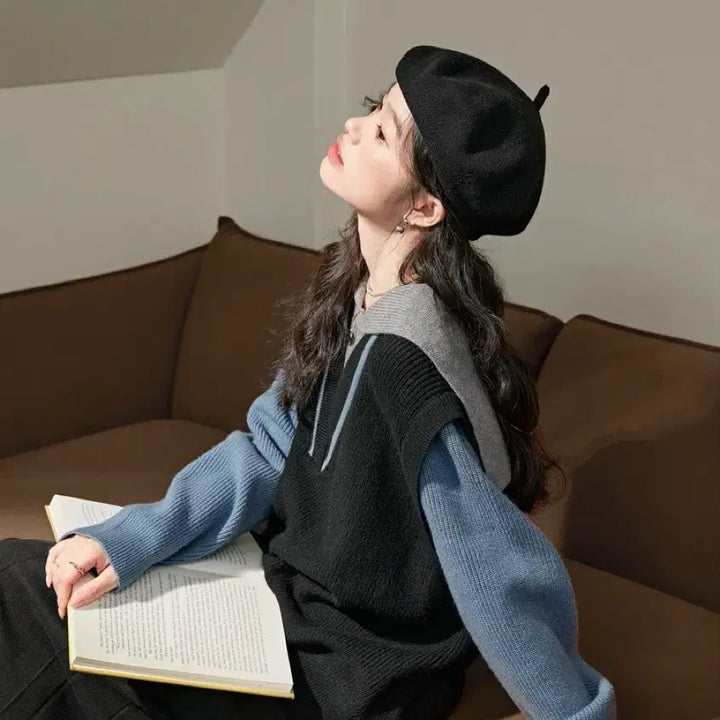 [BUNJANG] kuose Color Block Knit Sweater / [kuose] 새상품 쿠오세 배색 니트