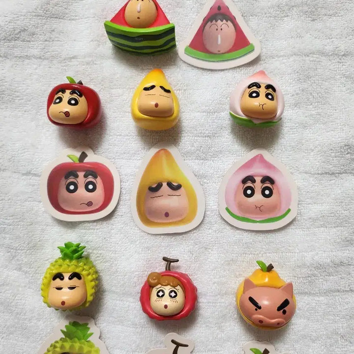 [BUNJANG] Crayon Shin-chan Fruit Character Figure Set (7 Types) / 짱구 과일 캐릭터 피규어 7종(맹구수박포함)