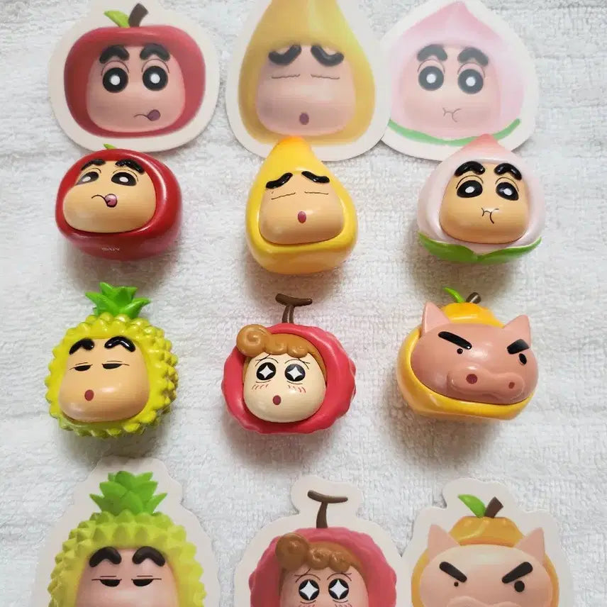 [BUNJANG] Crayon Shin-chan Fruit Character Figure Set (7 Types) / 짱구 과일 캐릭터 피규어 7종(맹구수박포함)