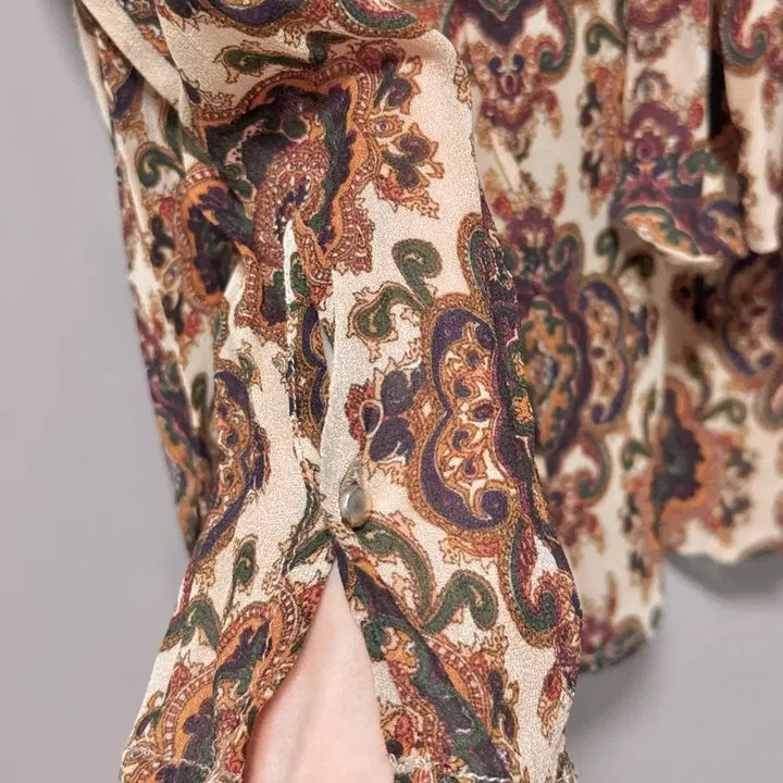 [BUNJANG] MANGO Paisley Tie Blouse XS / MANGO 망고 페이즐리 타이 블라우스 XS