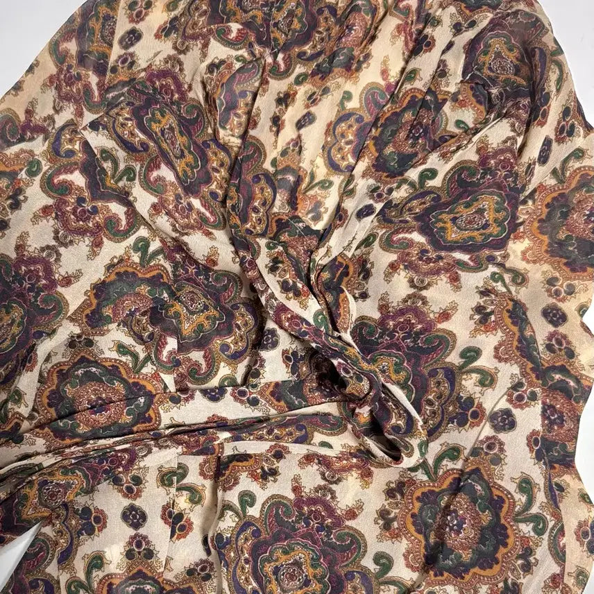 [BUNJANG] MANGO Paisley Tie Blouse XS / MANGO 망고 페이즐리 타이 블라우스 XS