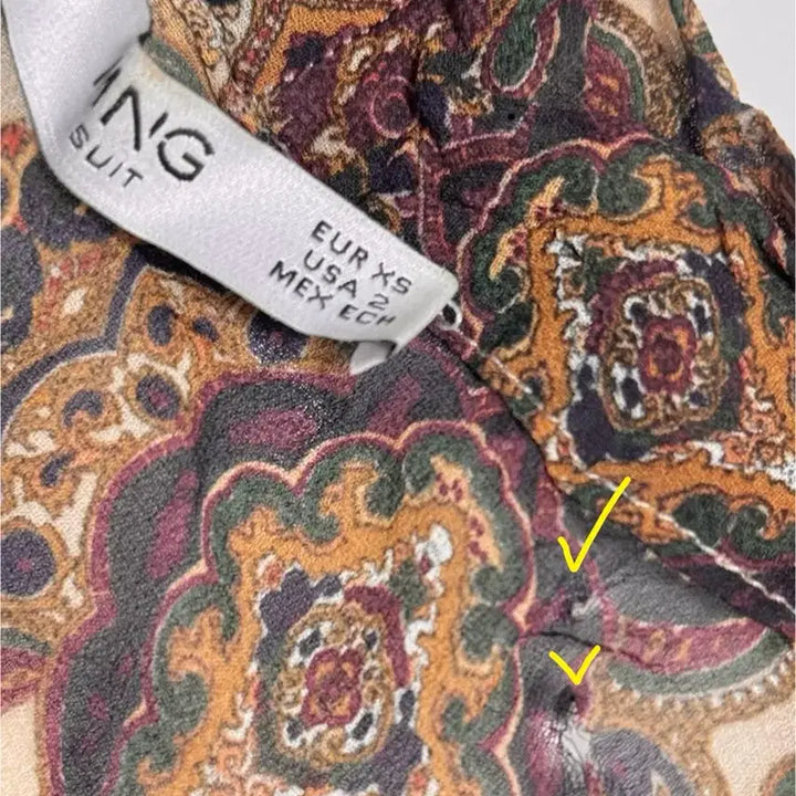 [BUNJANG] MANGO Paisley Tie Blouse XS / MANGO 망고 페이즐리 타이 블라우스 XS