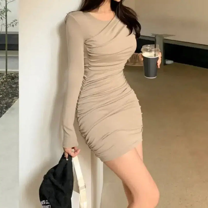 [BUNJANG] Black Shirred Mini Dress / 셔링 미니원피스 1회착용
