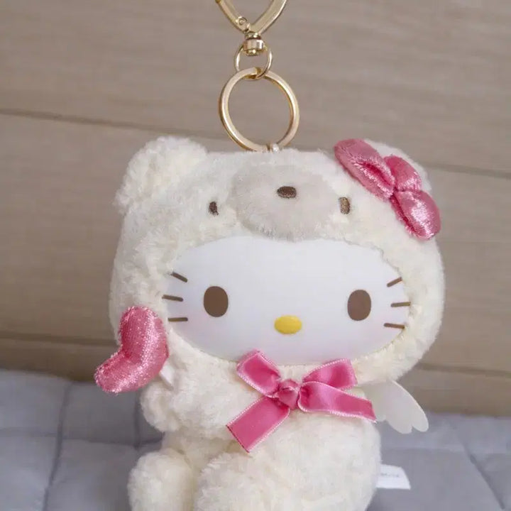 [BUNJANG] Sanrio Hello Kitty Angel Bear Keychain / [미사용/산리오정품] 헬로키티 키링 사랑의 곰돌이 천사 버전