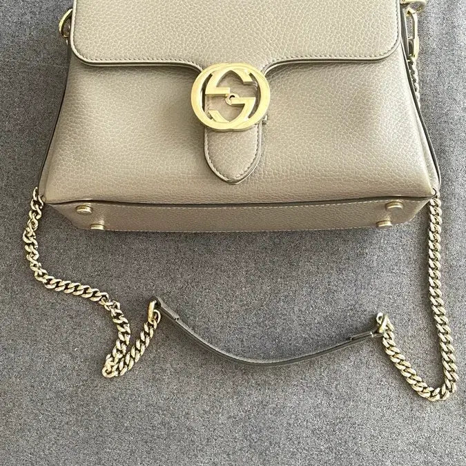 [BUNJANG] Gucci Interlocking Top Handle Gray Handbag / 구찌 인터로킹 탑핸들 그레이