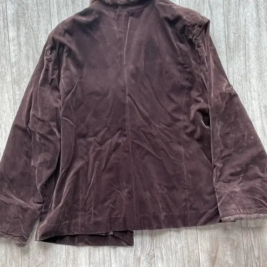 [BUNJANG] Vintage Velvet Fur Jacket Brown / 빈티지 벨벳 퍼 자켓 브라운