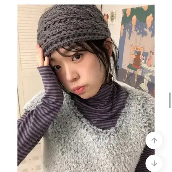 [BUNJANG] Keep Going Knitted Hairband / 에이블리 킵고잉 꼬임 니트 헤어밴드 그레이