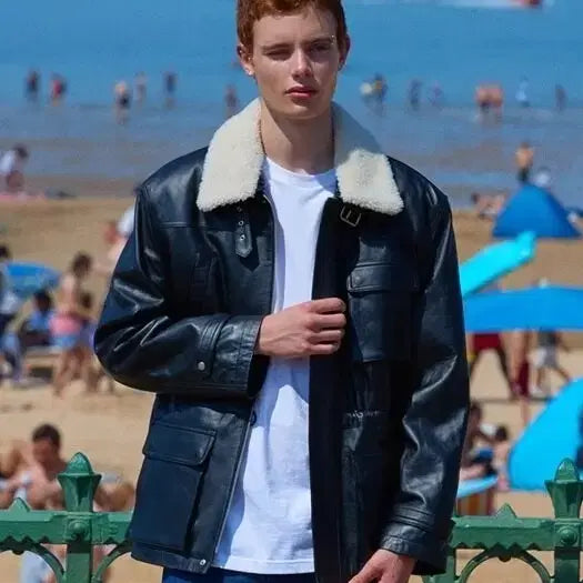 [BUNJANG] InstantFunk Real Leather Safari Fur Jacket (Size 2) / 인스턴트펑크 리얼 레더 사파리 퍼 자켓 2사이즈