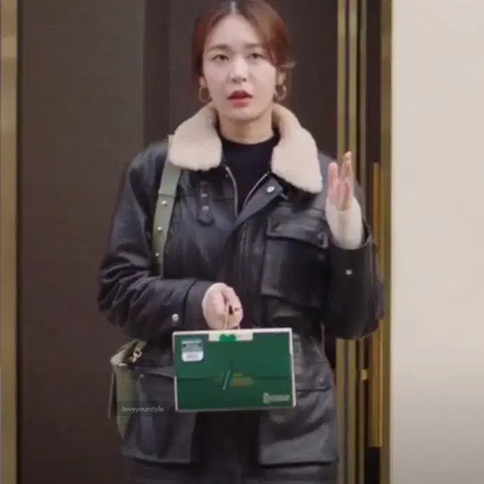 [BUNJANG] InstantFunk Real Leather Safari Fur Jacket (Size 2) / 인스턴트펑크 리얼 레더 사파리 퍼 자켓 2사이즈