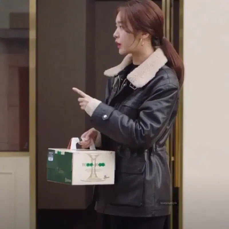 [BUNJANG] InstantFunk Real Leather Safari Fur Jacket (Size 2) / 인스턴트펑크 리얼 레더 사파리 퍼 자켓 2사이즈