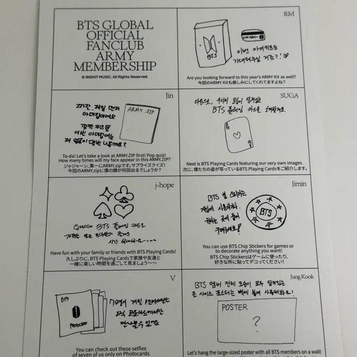 [BUNJANG] BTS Membership Kit Playing Card / 방탄소년단 멤버쉽 키트  BTS MEMBERSHIP KIT 플레잉카드