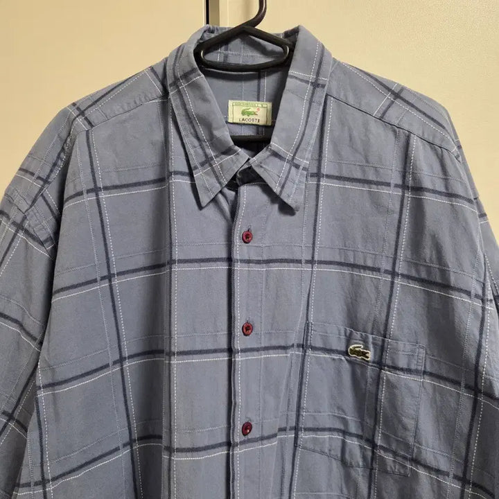 [BUNJANG] French Made Lacoste Plaid Short Sleeve Shirt 2XL / 프랑스제 Lacoste 반팔 체크 셔츠 2XL(110)