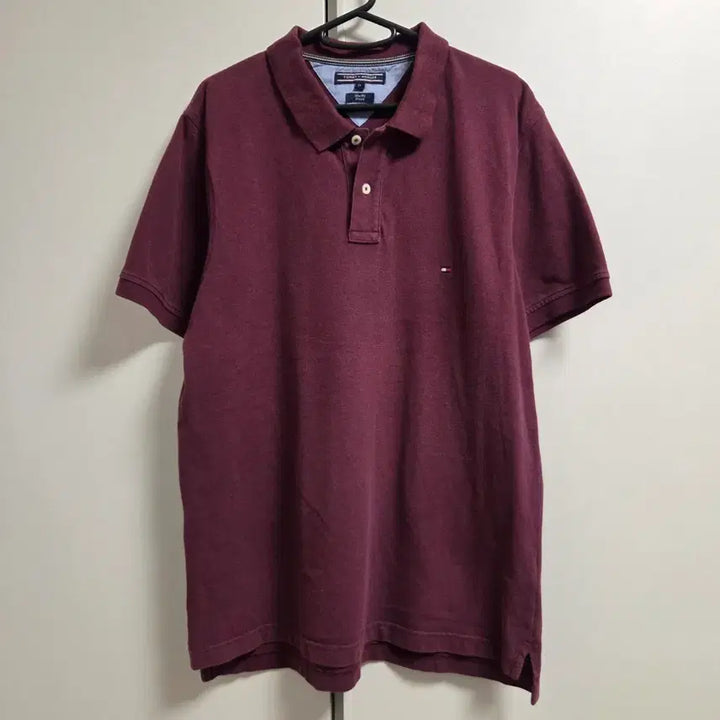 [BUNJANG] Tommy Hilfiger Burgundy Short Sleeve T-Shirt L / Tommy Hilfiger 타미힐피거 반팔 티셔츠 L(100)