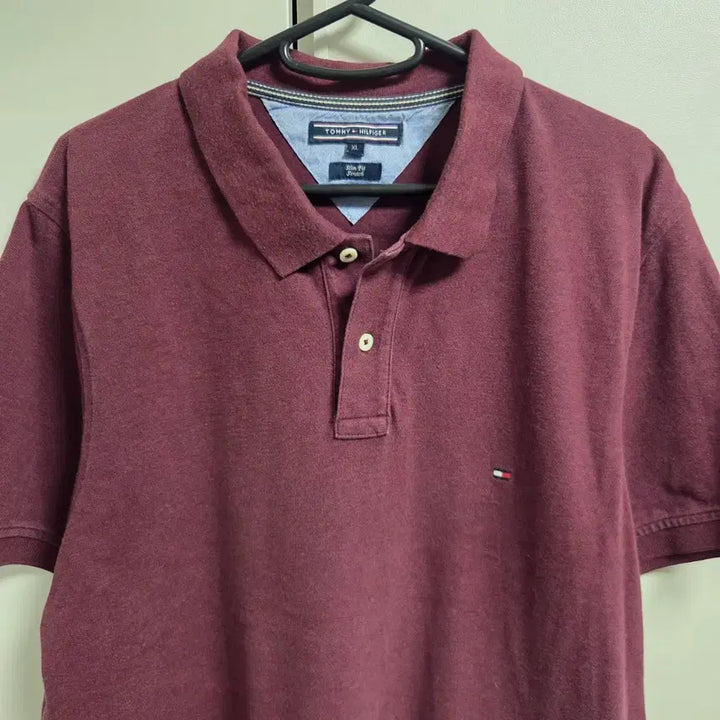 [BUNJANG] Tommy Hilfiger Burgundy Short Sleeve T-Shirt L / Tommy Hilfiger 타미힐피거 반팔 티셔츠 L(100)