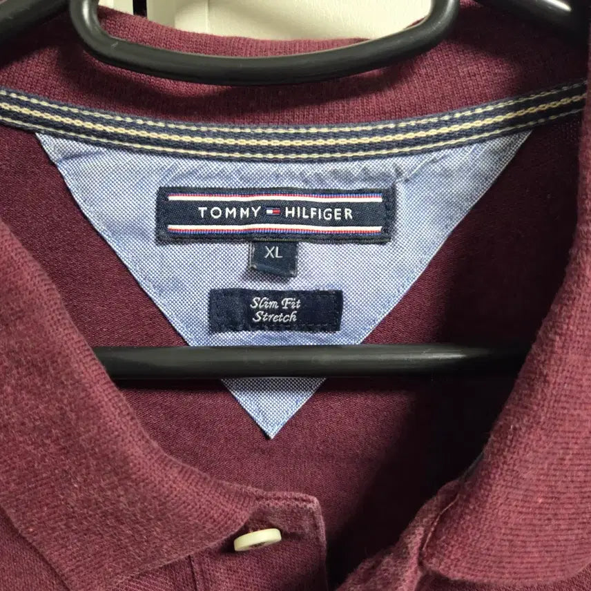 [BUNJANG] Tommy Hilfiger Burgundy Short Sleeve T-Shirt L / Tommy Hilfiger 타미힐피거 반팔 티셔츠 L(100)