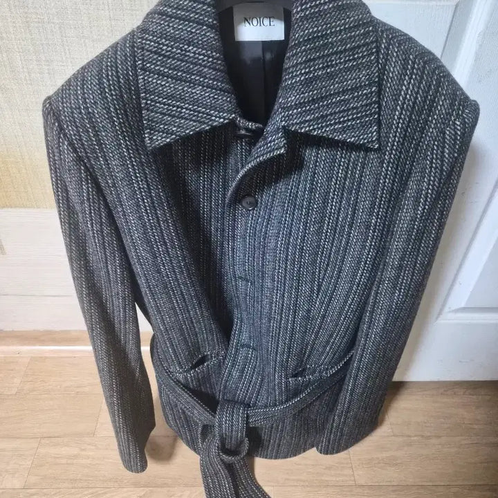 [BUNJANG] NOICE Herringbone Wool Car Coat Charcoal M / 노이스 헤링본 울 카 코트 차콜 M사이즈