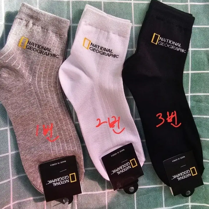 [BUNJANG] National Geographic Unisex Cotton Socks (10 Pairs) / 내셔널지오그래픽 남,여양말 10켤레