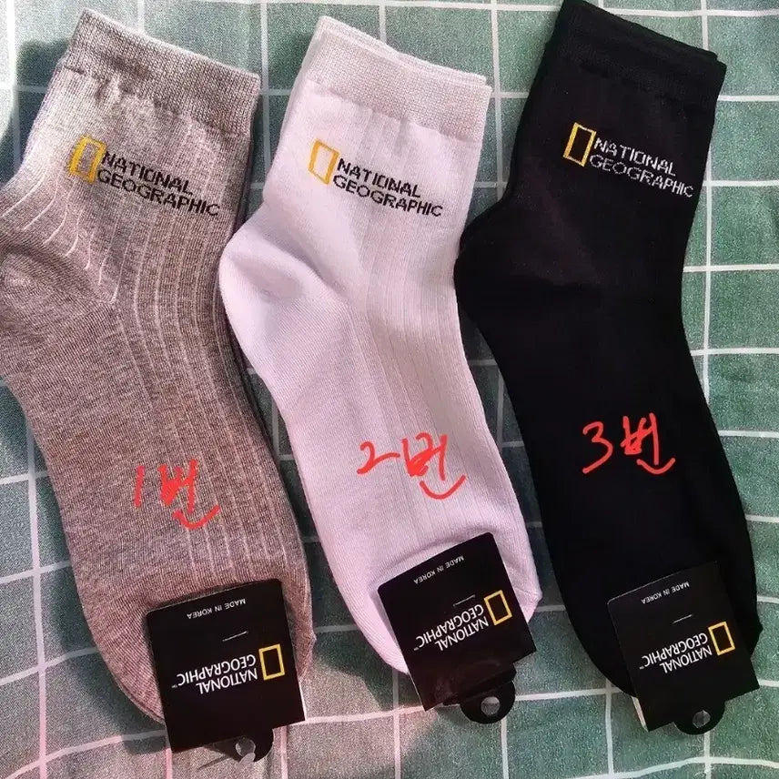 [BUNJANG] National Geographic Unisex Cotton Socks (10 Pairs) / 내셔널지오그래픽 남,여양말 10켤레