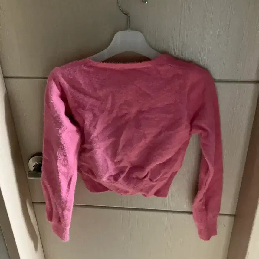 [BUNJANG] Pink Long Sleeve Crop Knit Top / (새상품) 핑크 긴팔 크롭 니트 하객룩 (이사로 정리중)