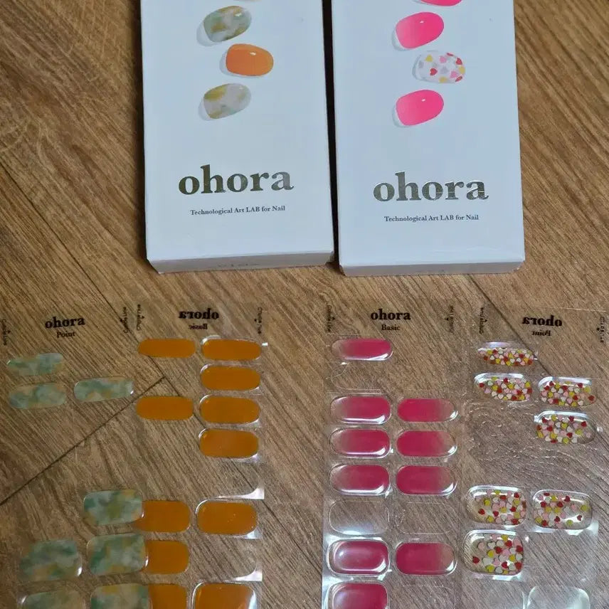 [BUNJANG] Ohora Gel Nail Stickers Bundle Set / 오호라 젤 네일 스티커 4종 일괄