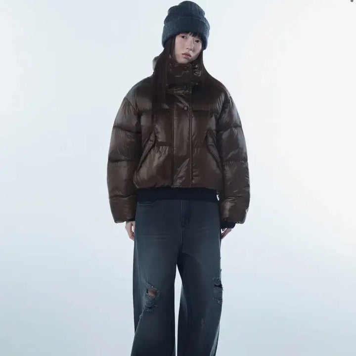 [BUNJANG] Musinsa Standard Glossy Puffer Short Jacket / 무탠다드 데일리 푸퍼 글로시 숏 패딩 자켓 (새상품급)