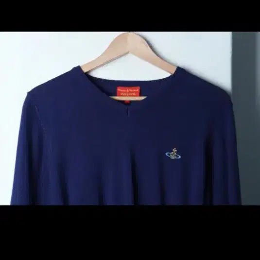 [BUNJANG] Vivienne Westwood V-Neck Knit Navy M / 비비안웨스트우드 브이넥 니트
