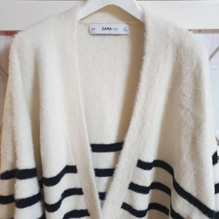[BUNJANG] ZARA Knit Striped Long Cardigan / 자라 니트 스웨터 롱가디건/통통66-77