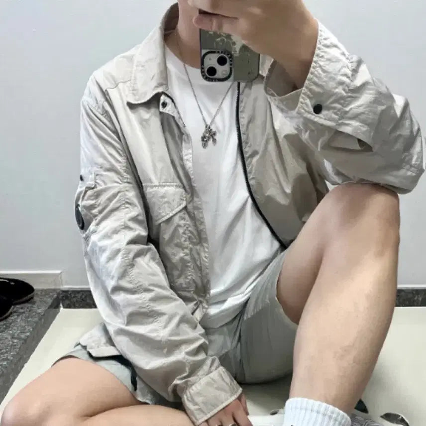 [BUNJANG] CP Company Chrome Overshirt Jacket Pearl Gray / [XXXL] [3XL] CP컴퍼니 씨피컴퍼니 크롬 오버셔츠 자켓 펄그레이